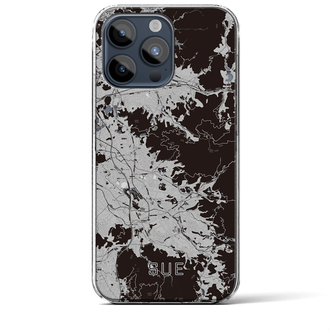 【須恵(福岡県)】地図柄iPhoneケース(クリアタイプ)