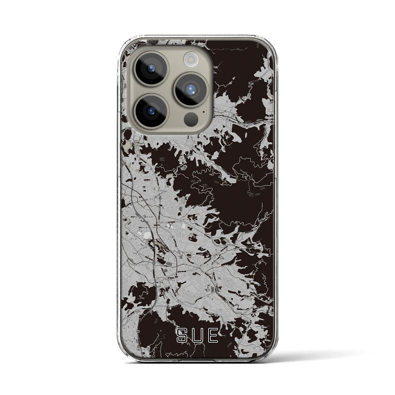 【須恵(福岡県)】地図柄iPhoneケース(クリアタイプ)