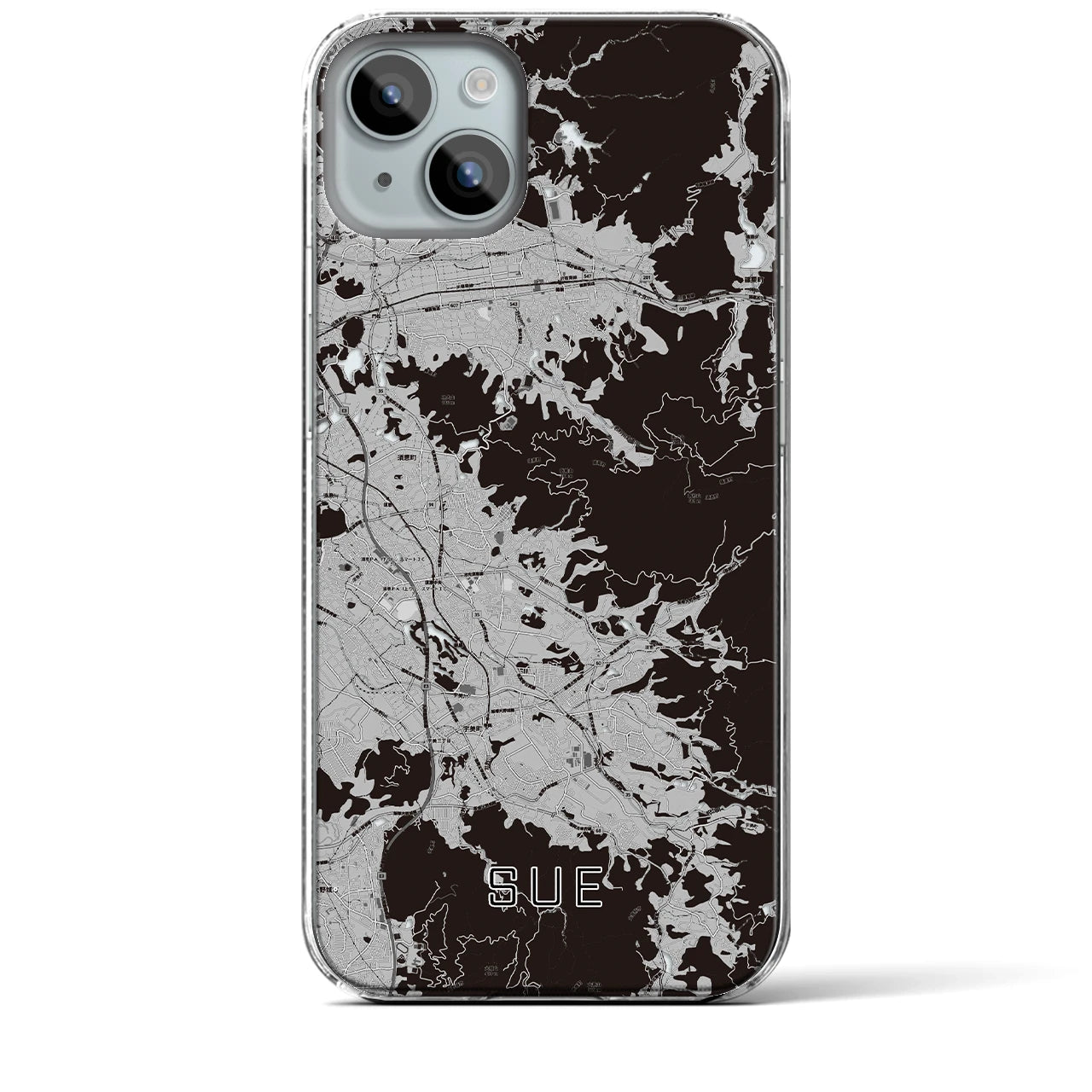 【須恵(福岡県)】地図柄iPhoneケース(クリアタイプ)