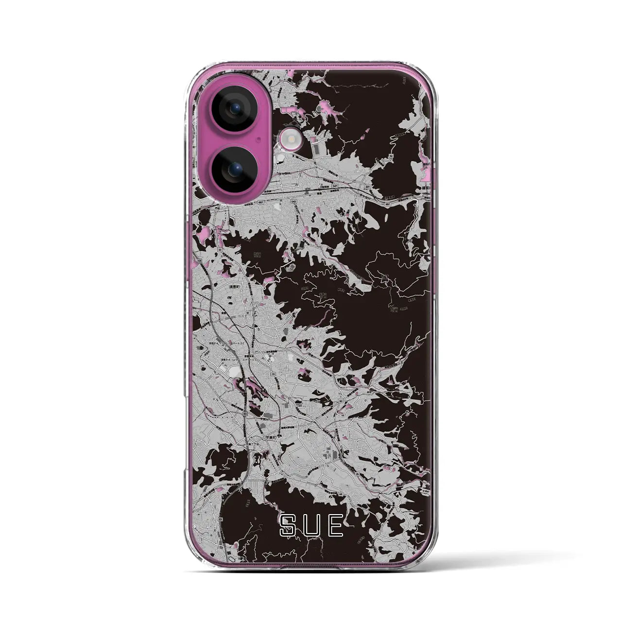 【須恵(福岡県)】地図柄iPhoneケース(クリアタイプ)