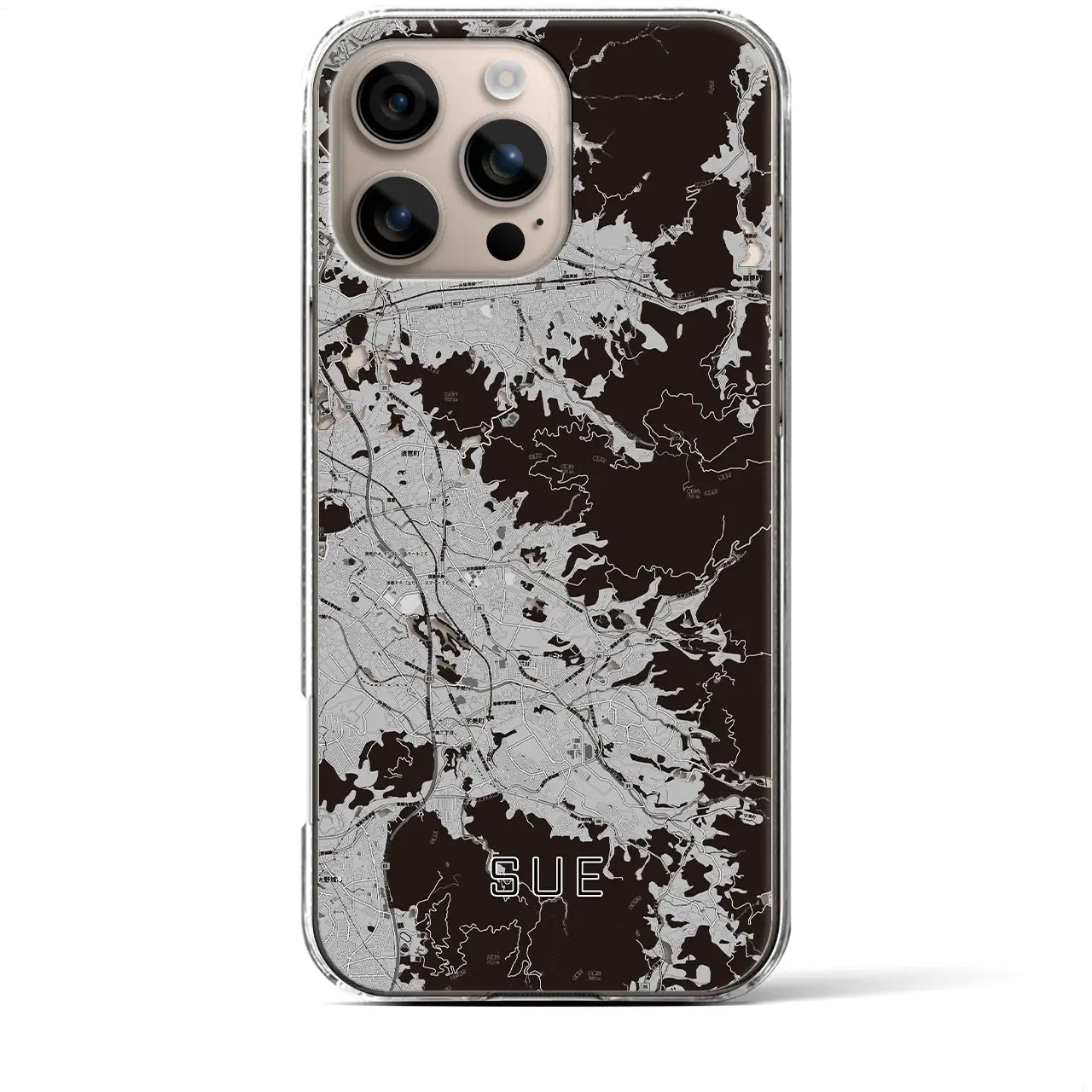 【須恵(福岡県)】地図柄iPhoneケース(クリアタイプ)