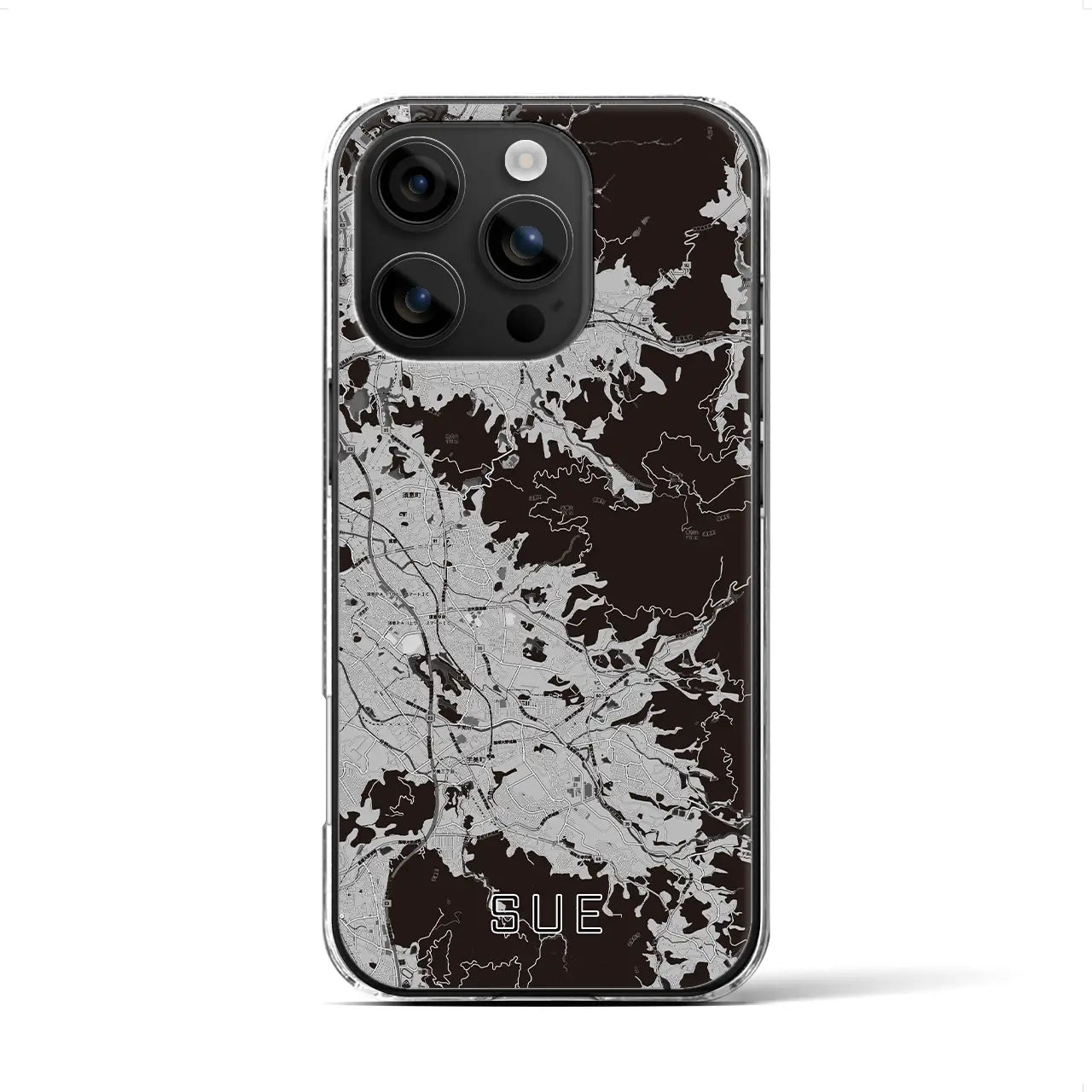 【須恵(福岡県)】地図柄iPhoneケース(クリアタイプ)