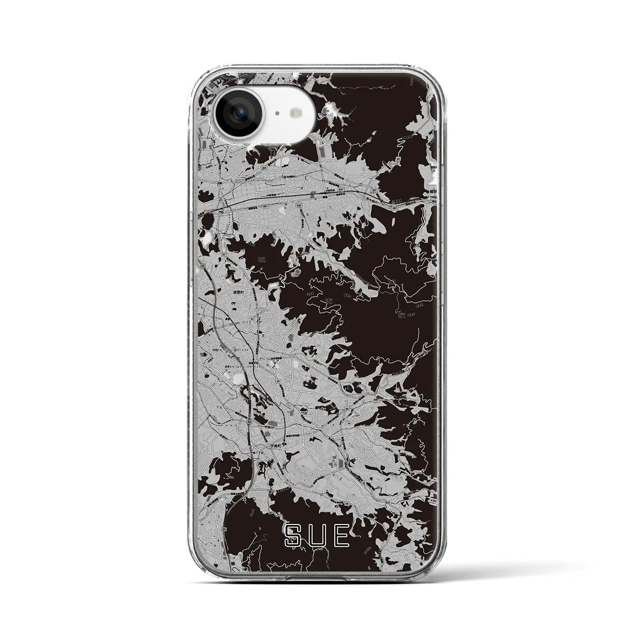 【須恵(福岡県)】地図柄iPhoneケース(クリアタイプ)