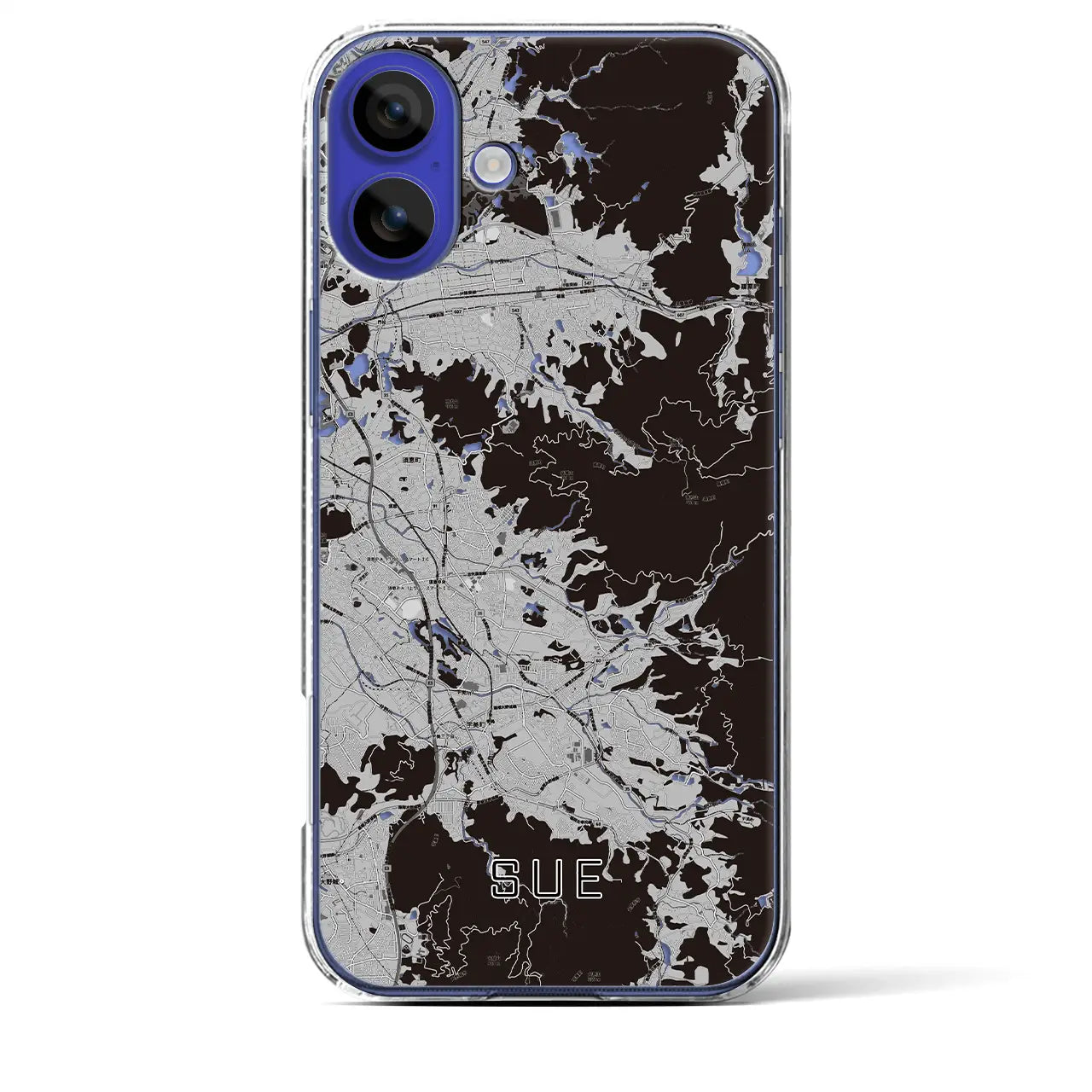 【須恵(福岡県)】地図柄iPhoneケース(クリアタイプ)