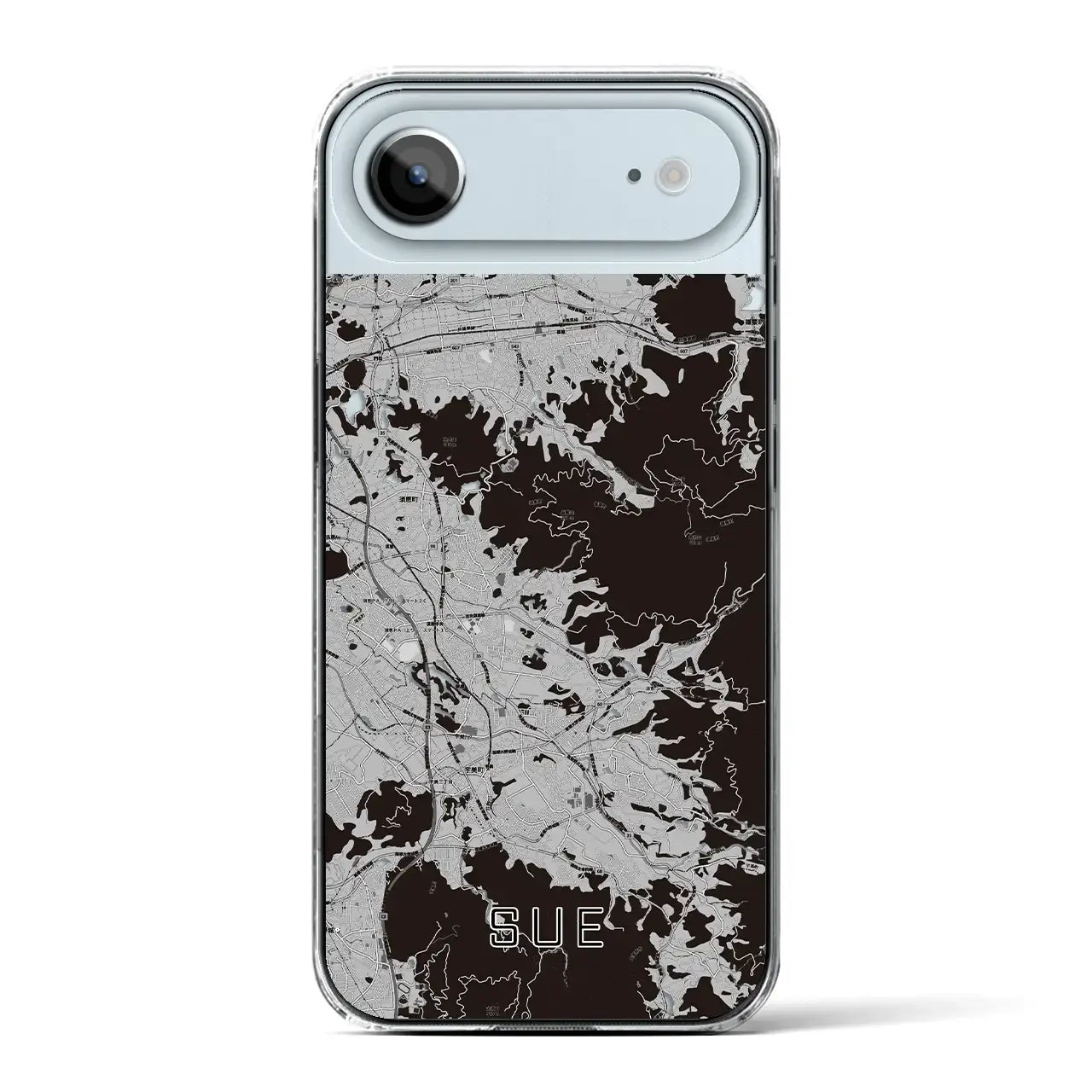 【須恵(福岡県)】地図柄iPhoneケース(クリアタイプ)モノトーン・iPhone 17 Pro Max 用