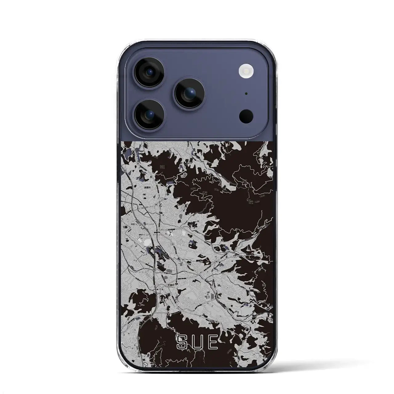 【須恵(福岡県)】地図柄iPhoneケース(クリアタイプ)