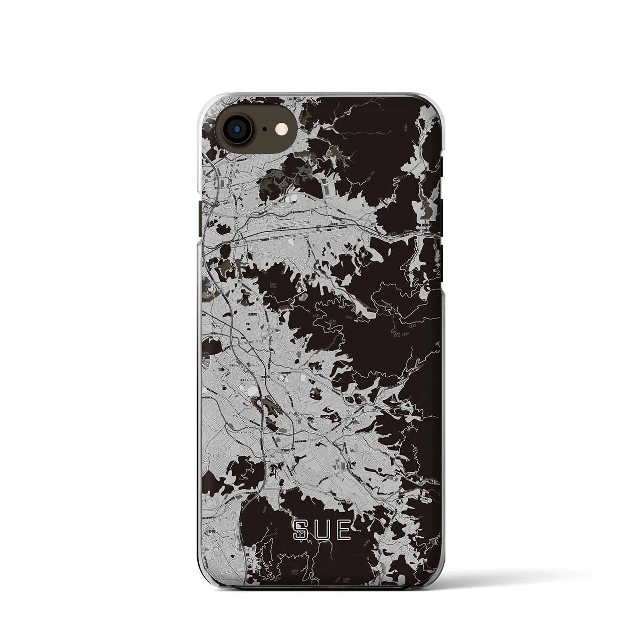 【須恵(福岡県)】地図柄iPhoneケース(クリアタイプ)