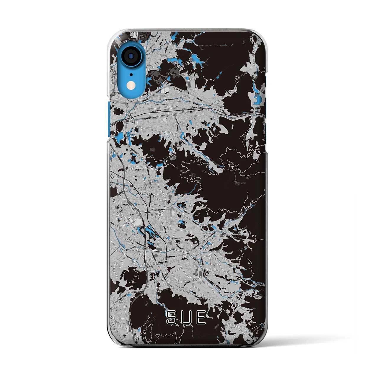 【須恵(福岡県)】地図柄iPhoneケース(クリアタイプ)