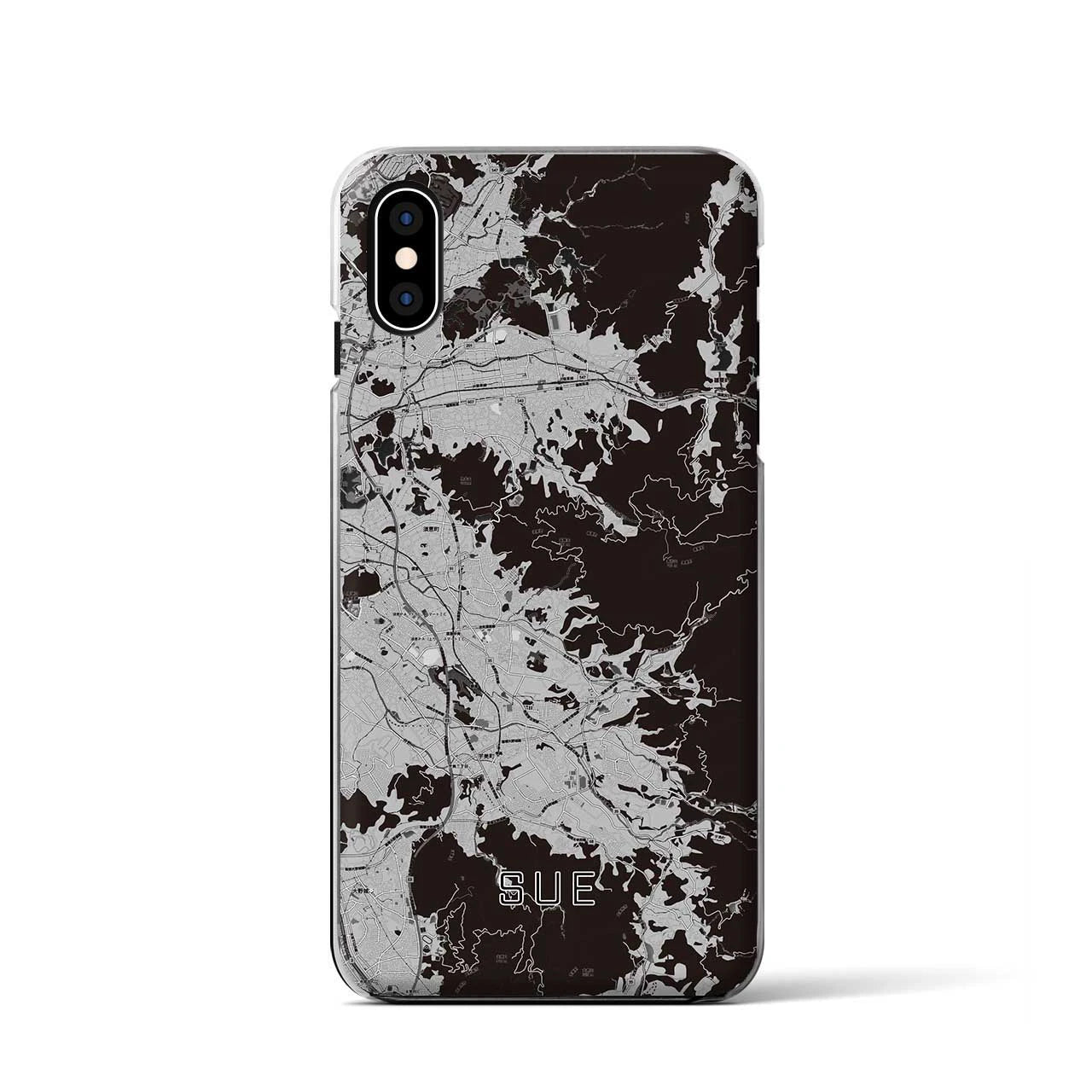 【須恵(福岡県)】地図柄iPhoneケース(クリアタイプ)