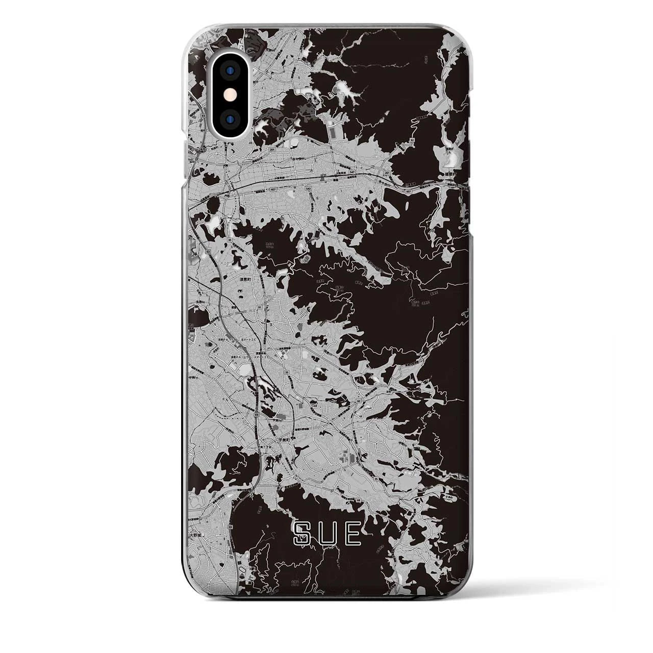 【須恵(福岡県)】地図柄iPhoneケース(クリアタイプ)