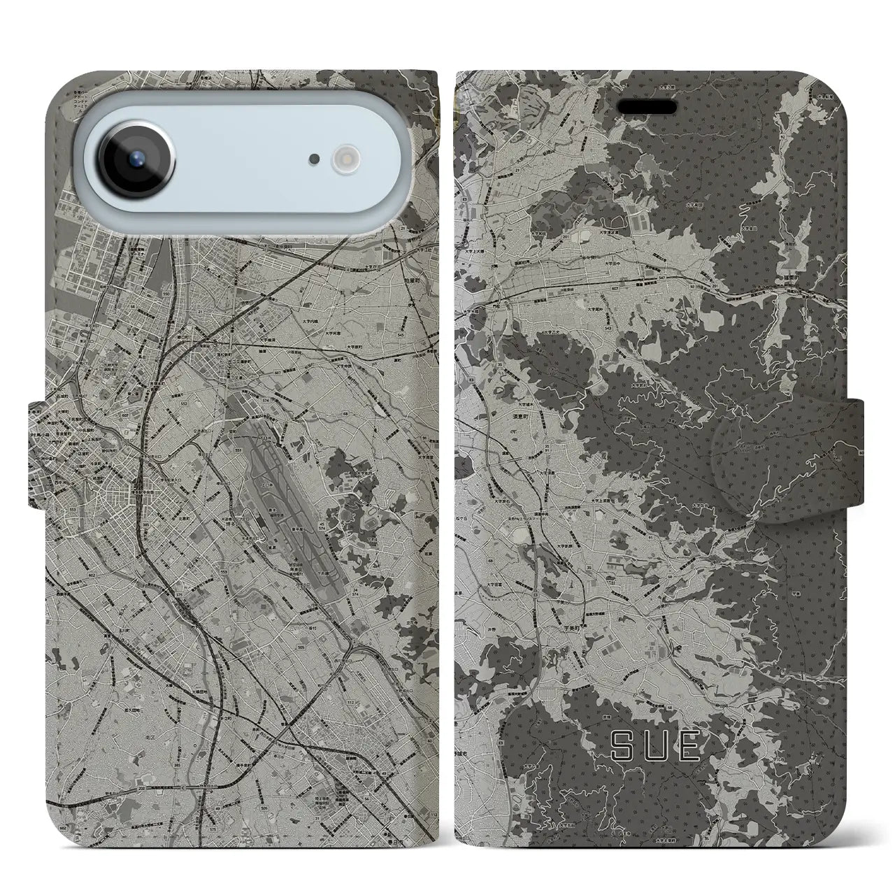 【須恵(福岡県)】地図柄iPhoneケース(手帳タイプ)