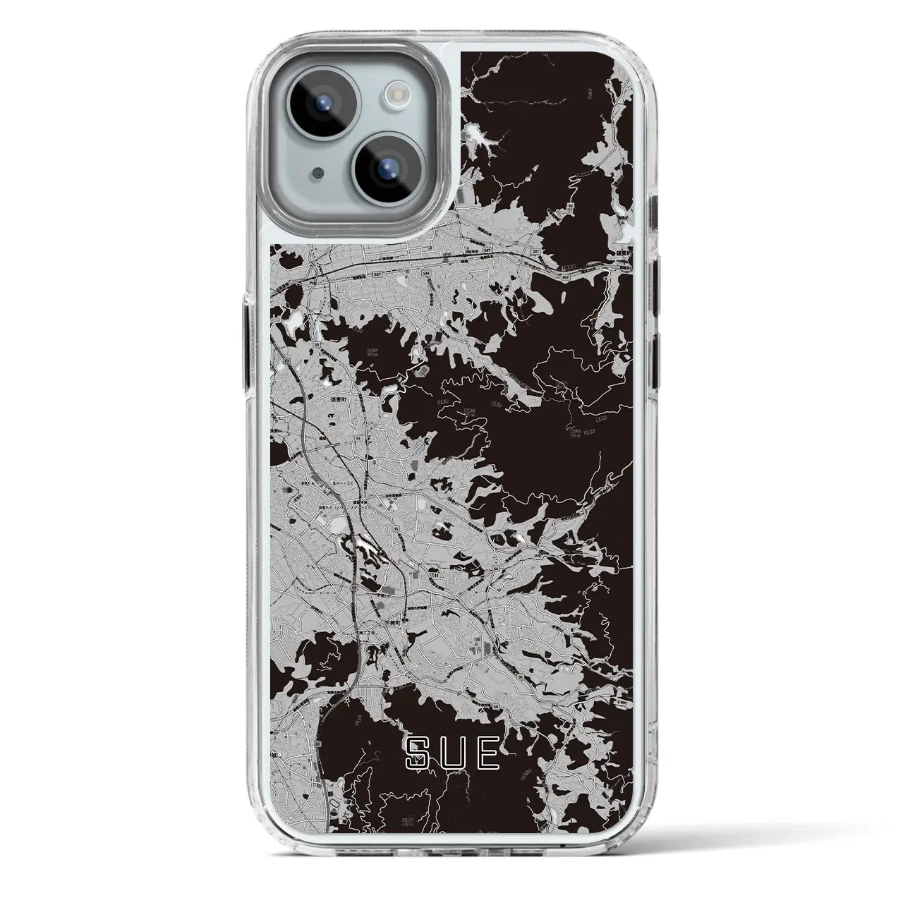 【須恵(福岡県)】地図柄iPhoneケース(MagSafeタイプ)