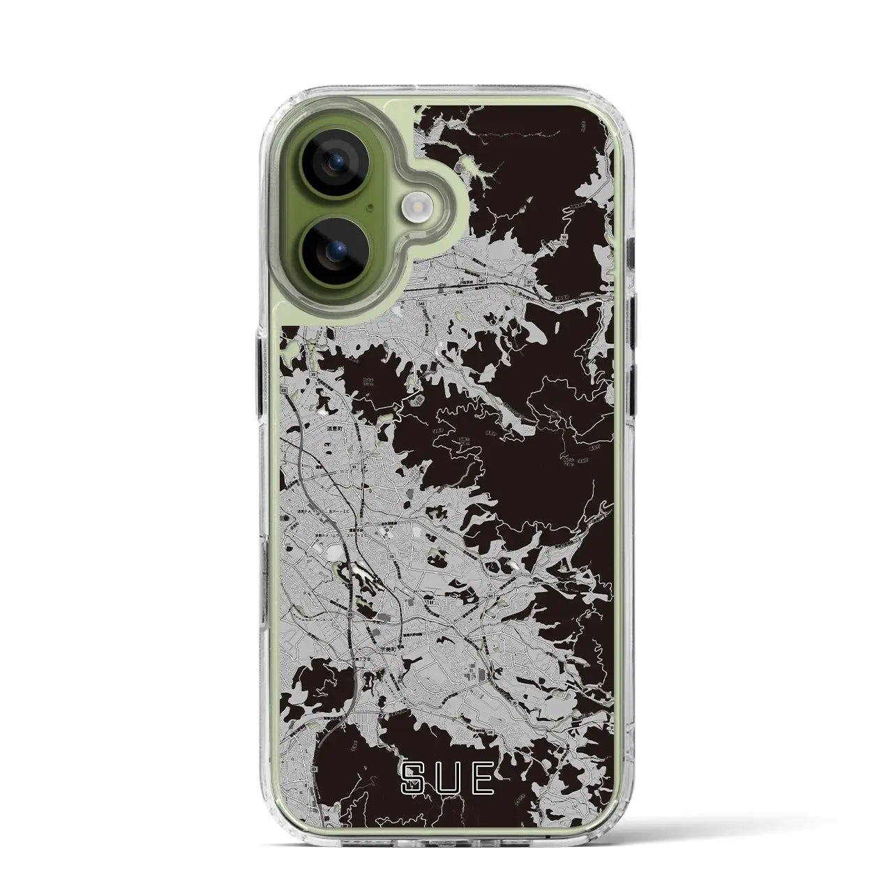 【須恵(福岡県)】地図柄iPhoneケース(MagSafeタイプ)