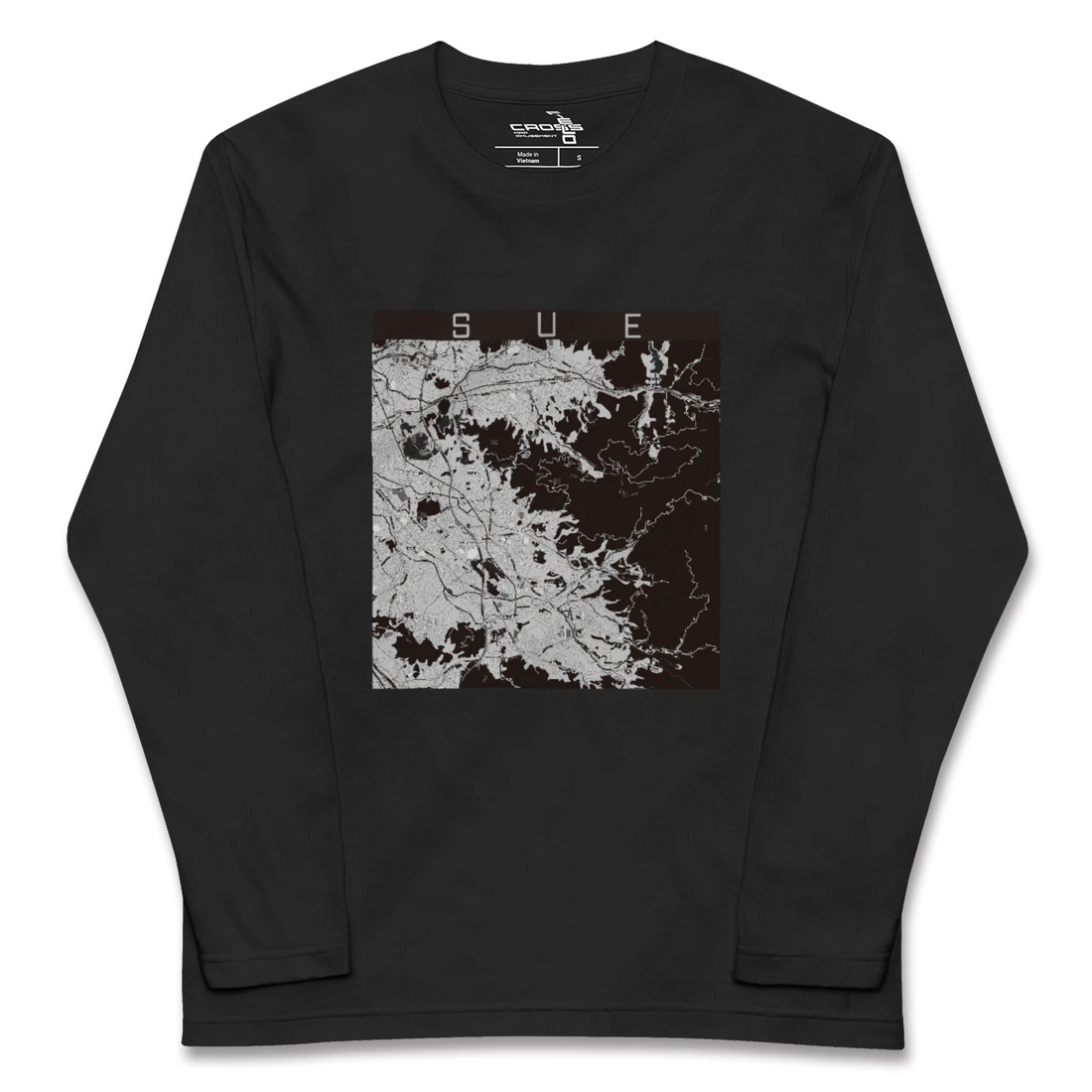 【須恵(福岡県)】地図柄ロングスリーブTシャツ