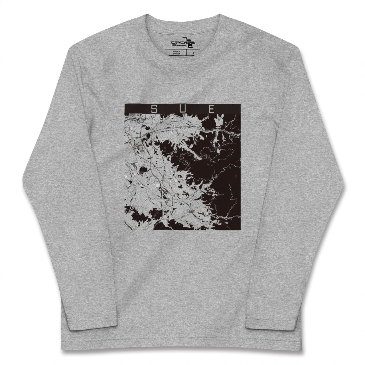 【須恵(福岡県)】地図柄ロングスリーブTシャツ