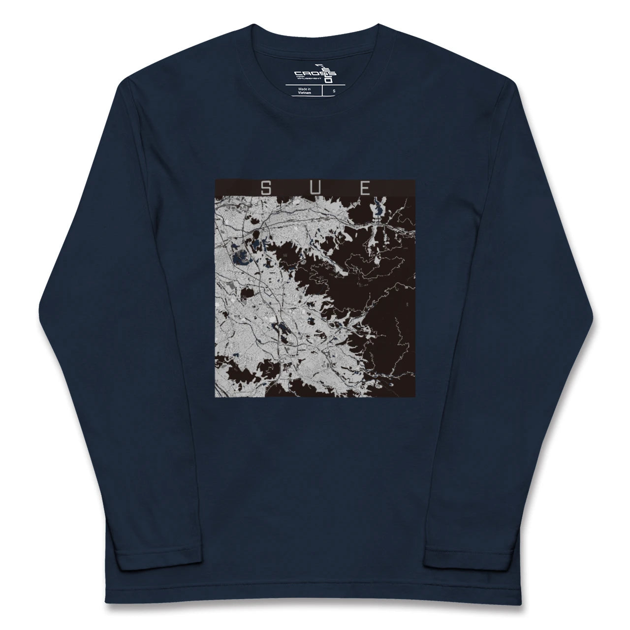 【須恵(福岡県)】地図柄ロングスリーブTシャツ