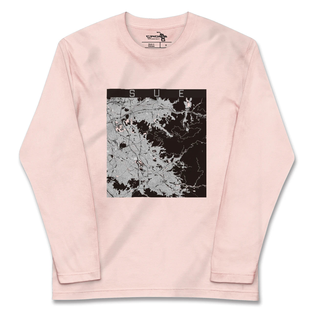 【須恵(福岡県)】地図柄ロングスリーブTシャツ