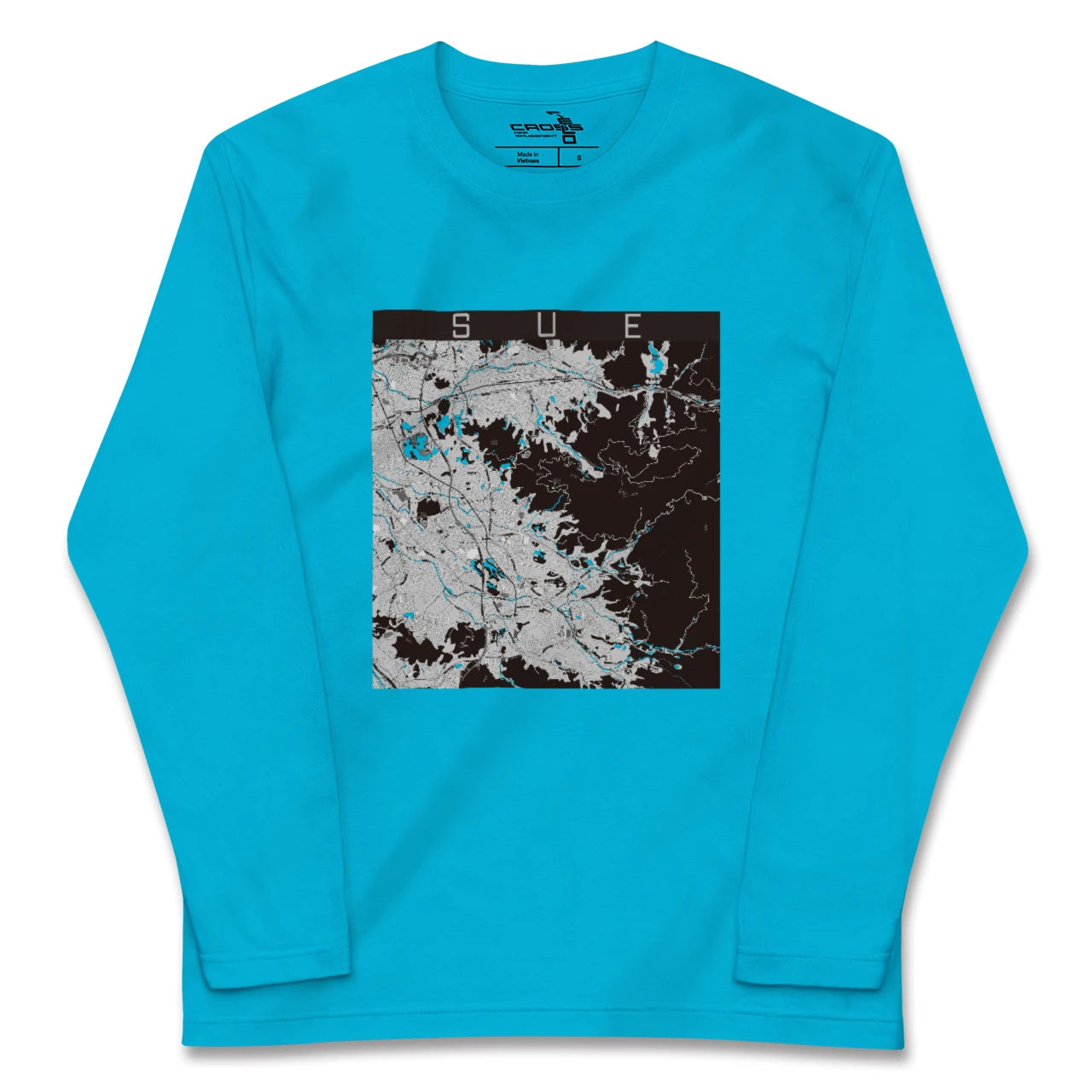 【須恵(福岡県)】地図柄ロングスリーブTシャツ