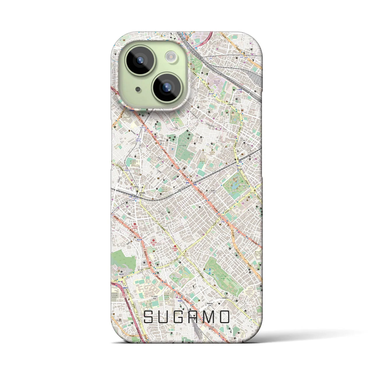 【巣鴨(東京都)】地図柄iPhoneケース(バックカバータイプ)