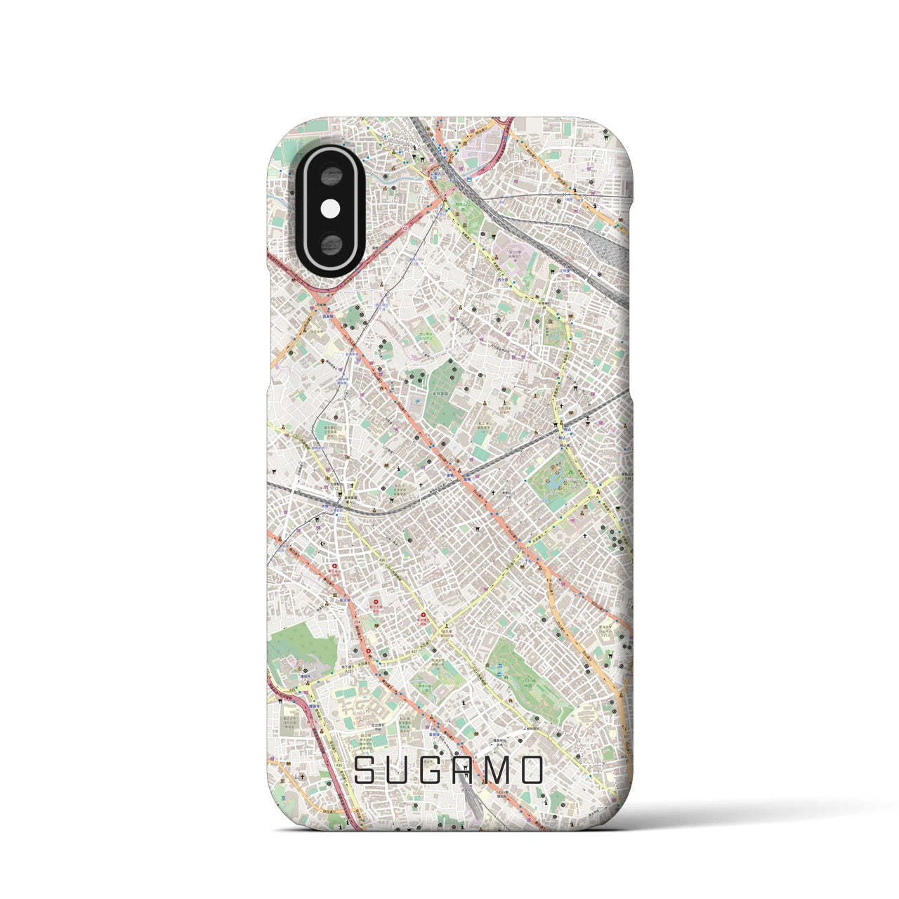 【巣鴨(東京都)】地図柄iPhoneケース(バックカバータイプ)
