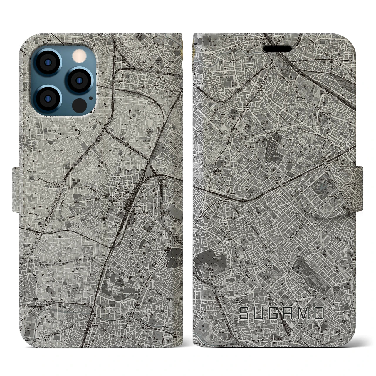 【巣鴨(東京都)】地図柄iPhoneケース(手帳タイプ)