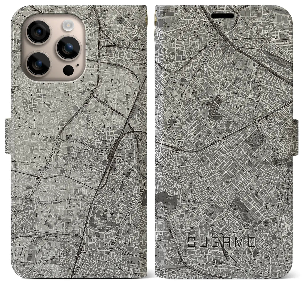【巣鴨(東京都)】地図柄iPhoneケース(手帳タイプ)