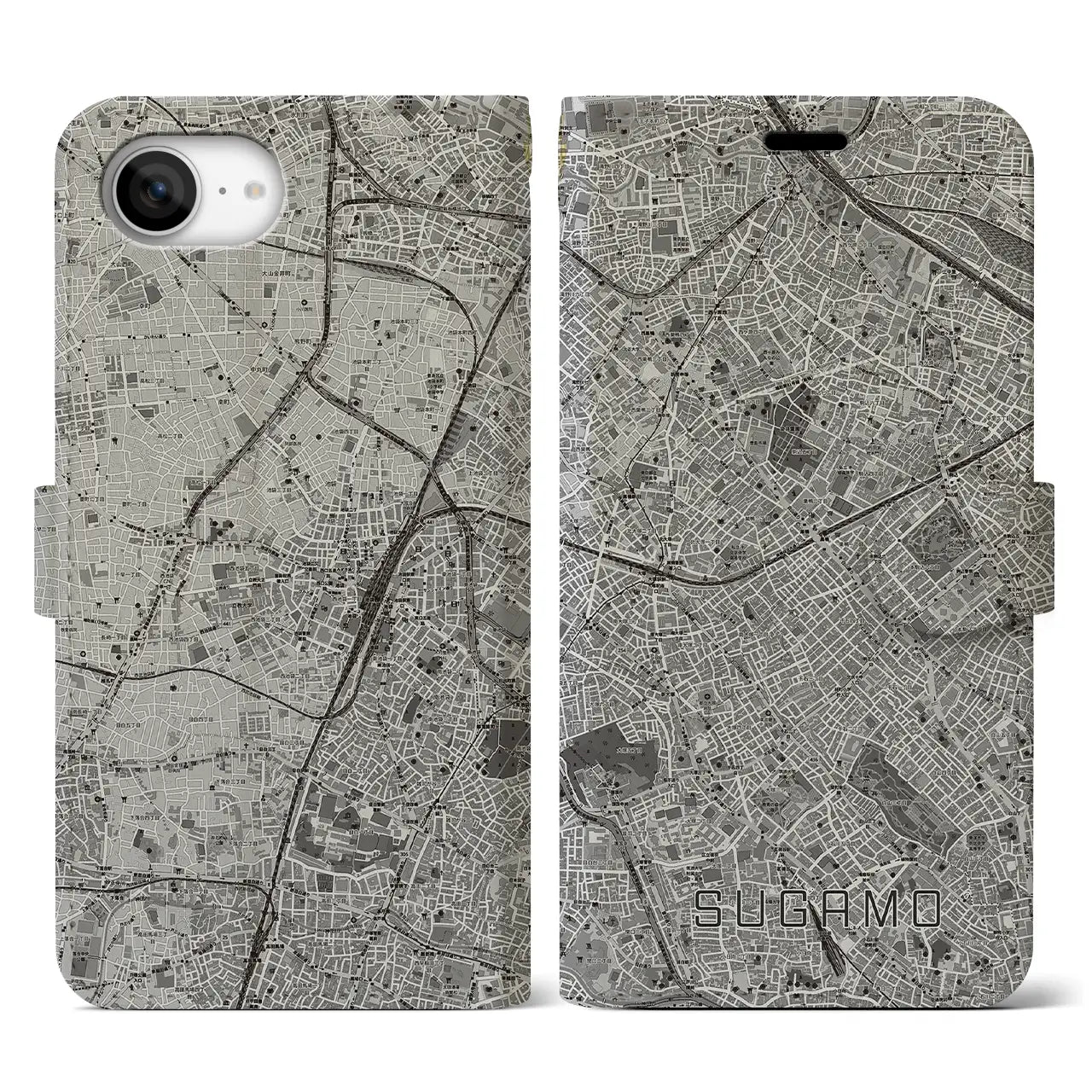 【巣鴨(東京都)】地図柄iPhoneケース(手帳タイプ)