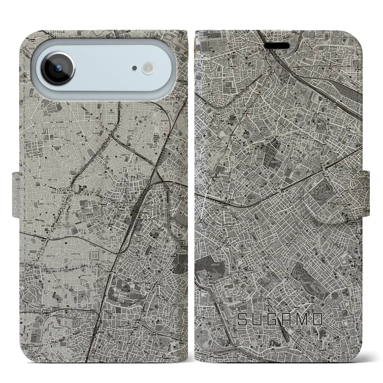 【巣鴨(東京都)】地図柄iPhoneケース(手帳タイプ)