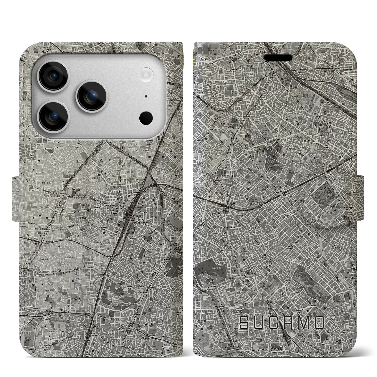 【巣鴨(東京都)】地図柄iPhoneケース(手帳タイプ)