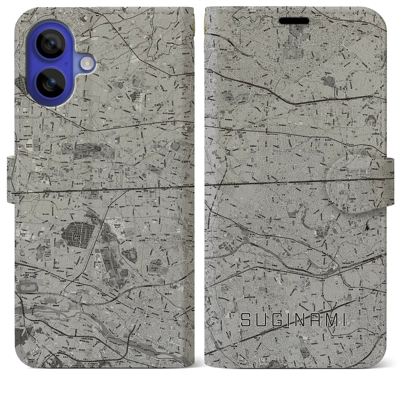 【杉並(東京都)】地図柄iPhoneケース(手帳タイプ)