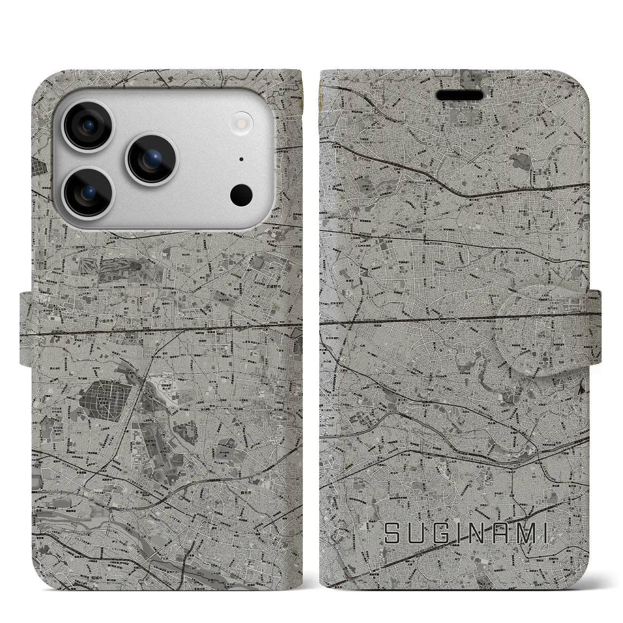 【杉並(東京都)】地図柄iPhoneケース(手帳タイプ)