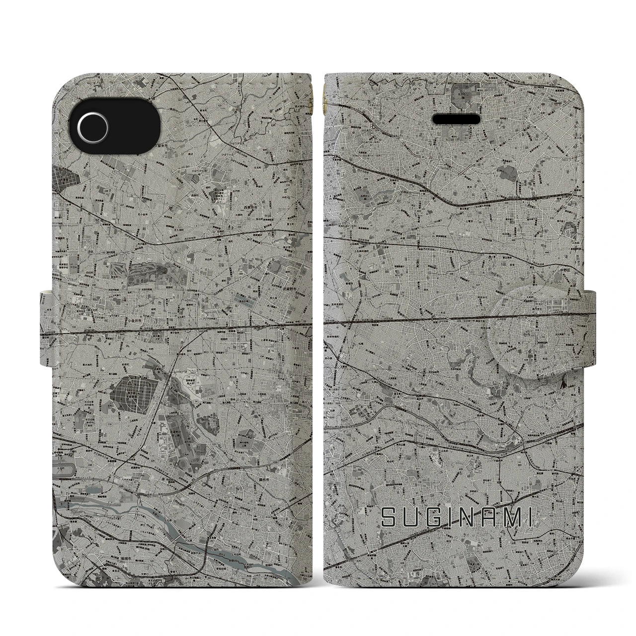【杉並(東京都)】地図柄iPhoneケース(手帳タイプ)