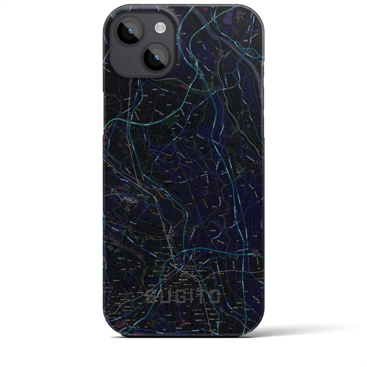 【杉戸(埼玉県)】地図柄iPhoneケース(バックカバータイプ)