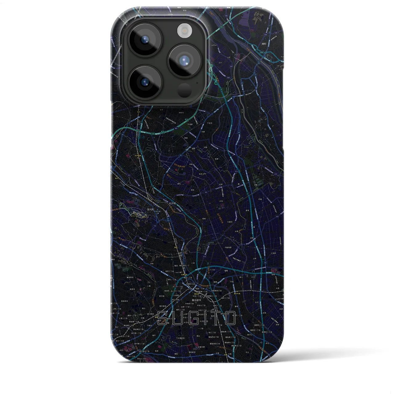 【杉戸(埼玉県)】地図柄iPhoneケース(バックカバータイプ)