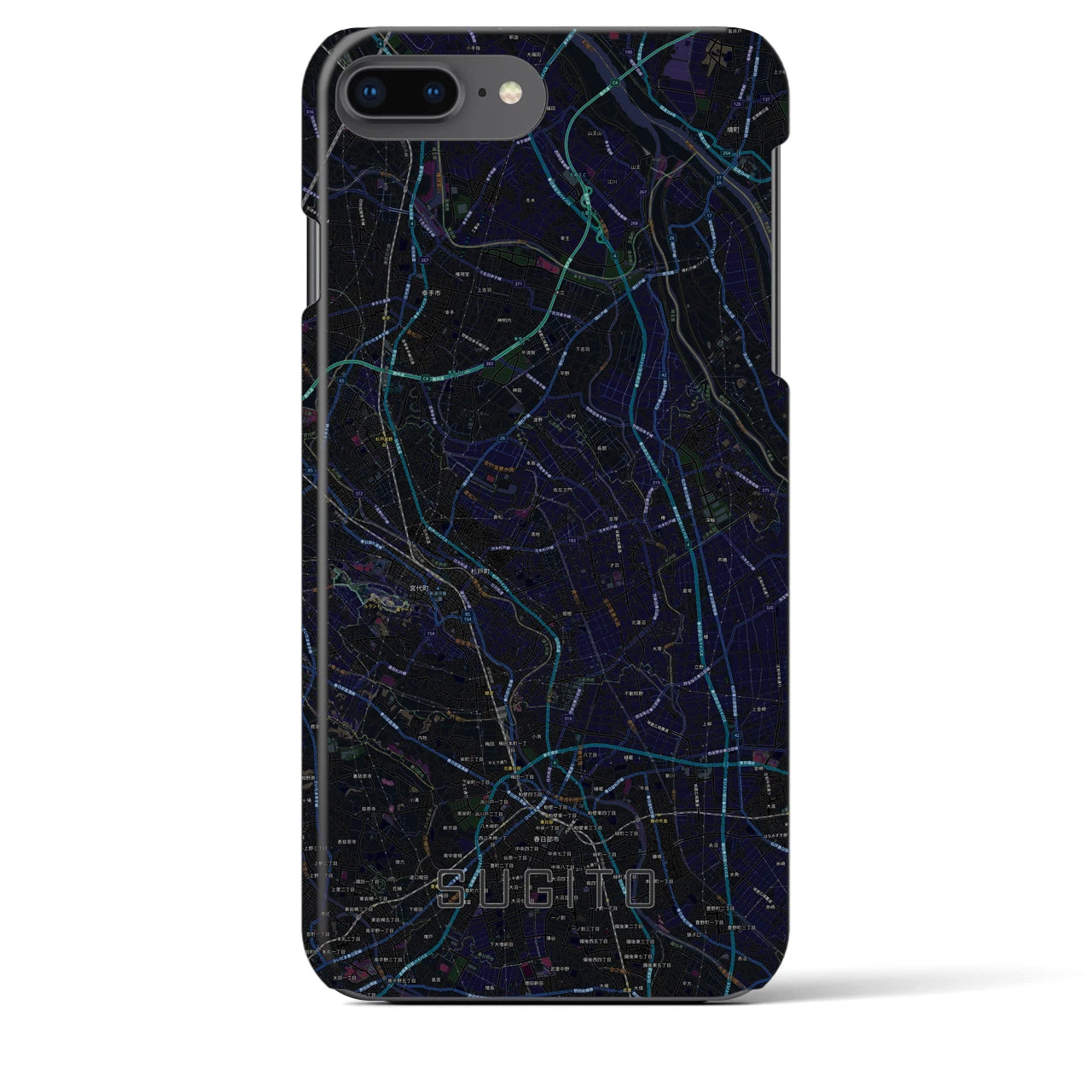 【杉戸(埼玉県)】地図柄iPhoneケース(バックカバータイプ)