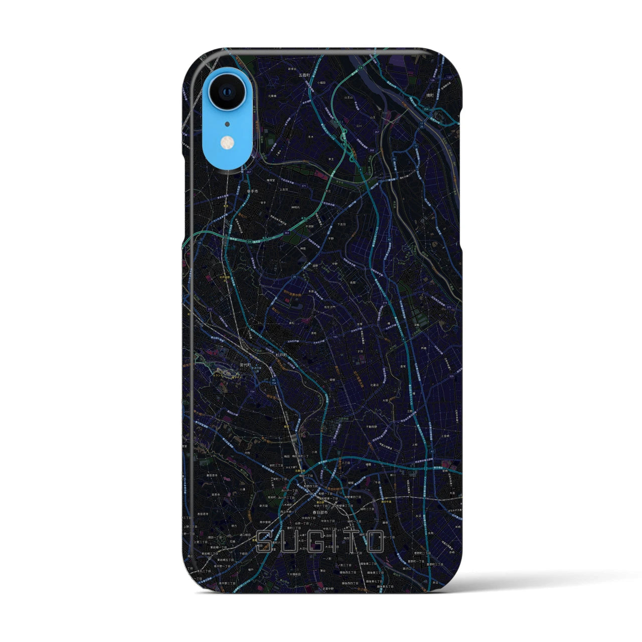 【杉戸(埼玉県)】地図柄iPhoneケース(バックカバータイプ)