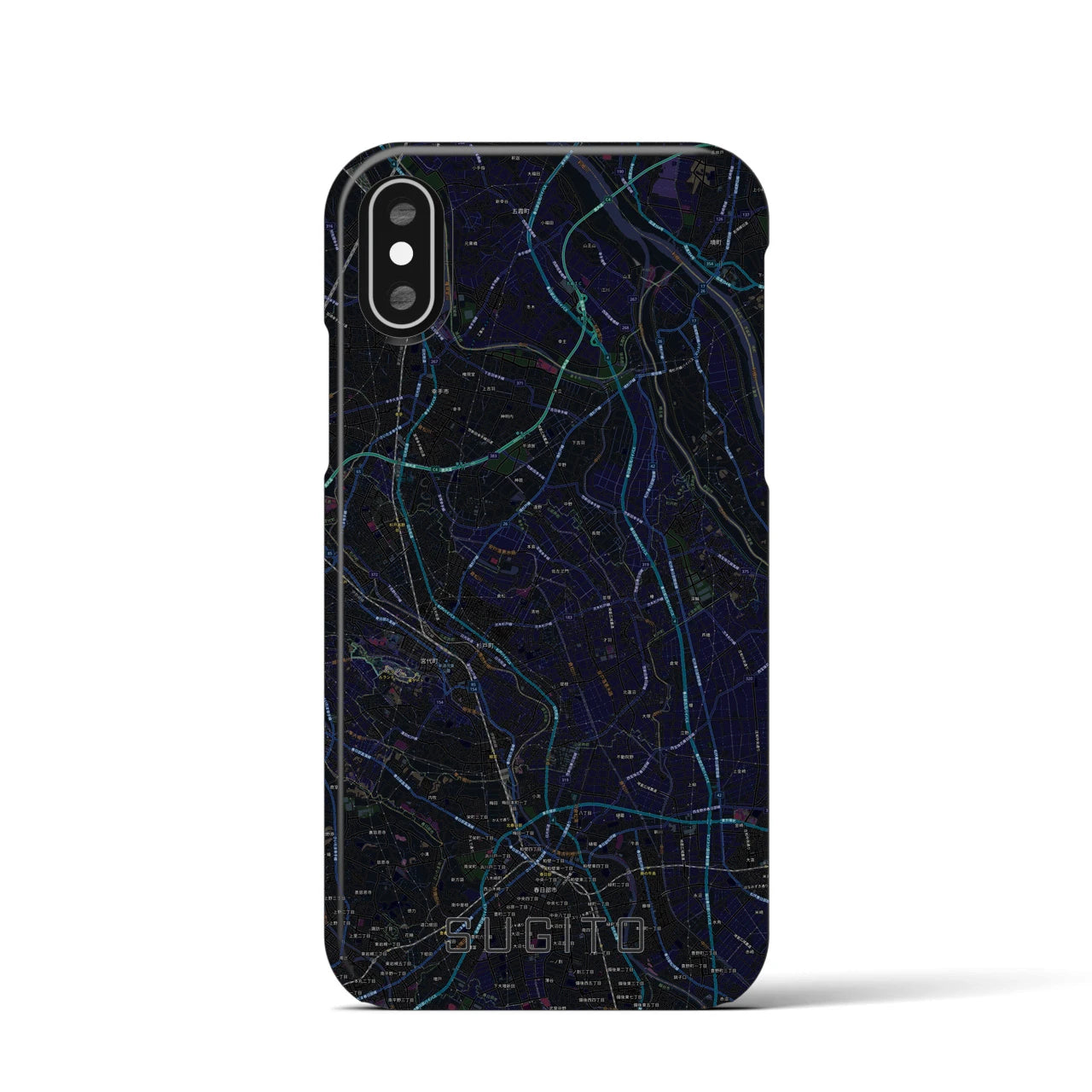 【杉戸(埼玉県)】地図柄iPhoneケース(バックカバータイプ)