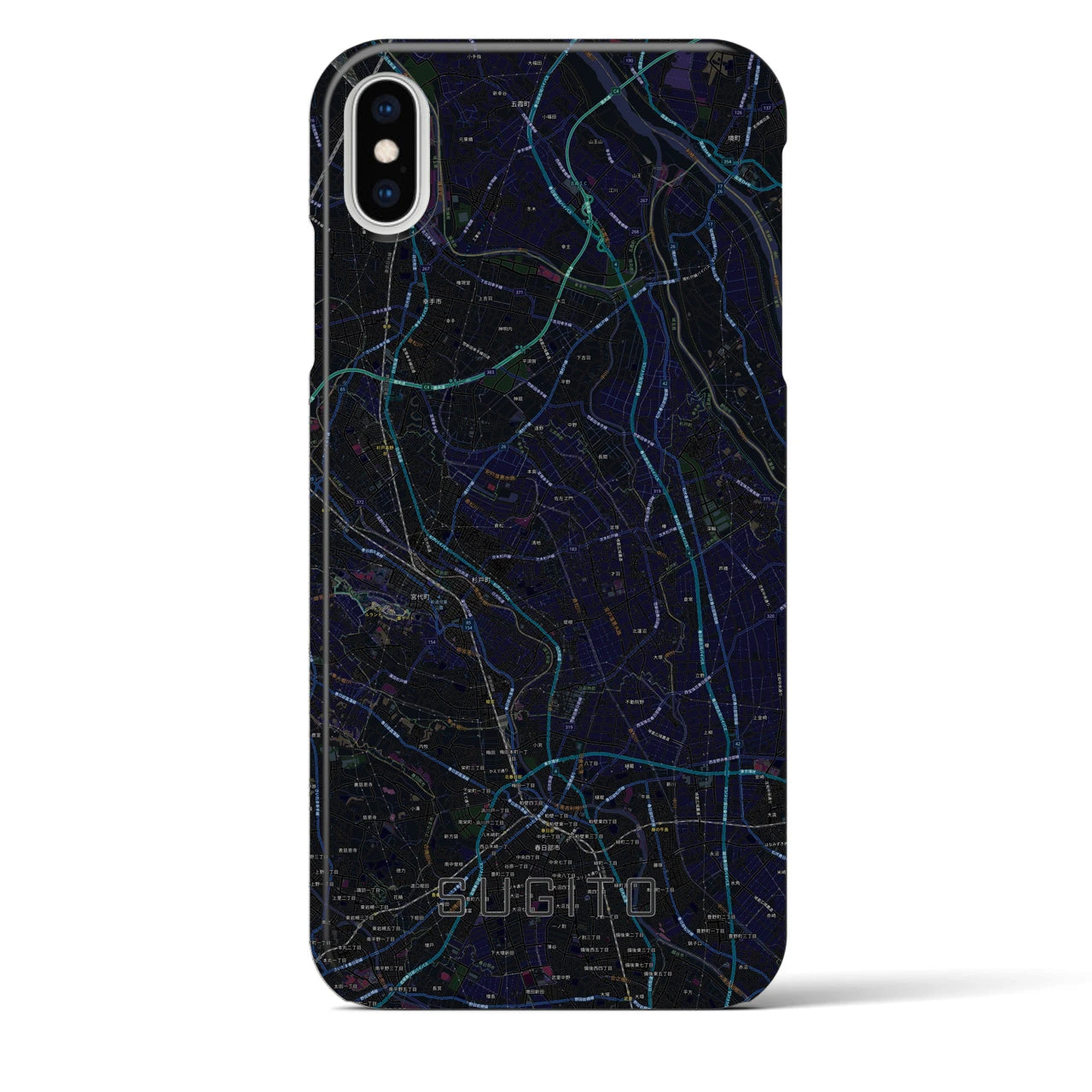 【杉戸(埼玉県)】地図柄iPhoneケース(バックカバータイプ)