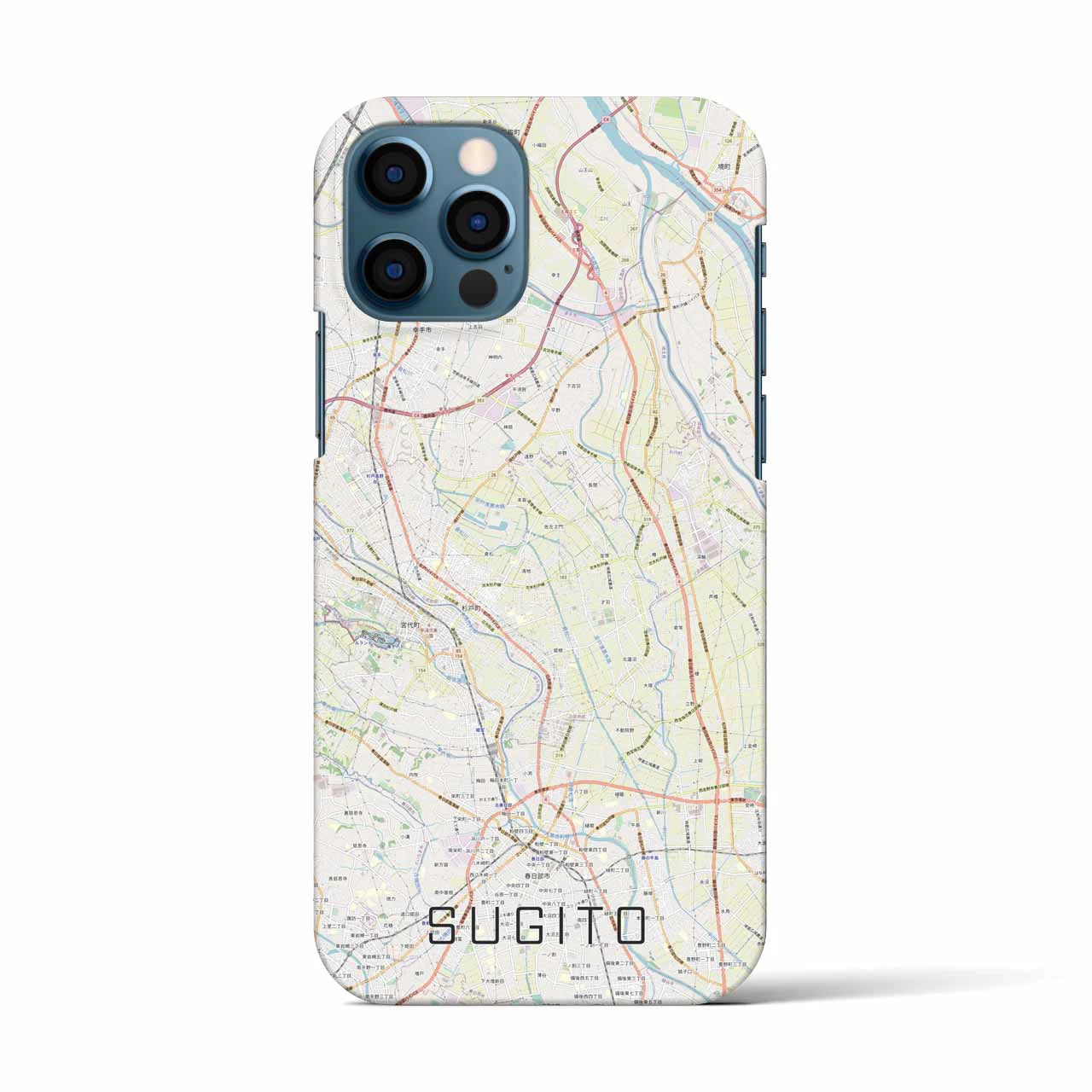 【杉戸(埼玉県)】地図柄iPhoneケース(バックカバータイプ)