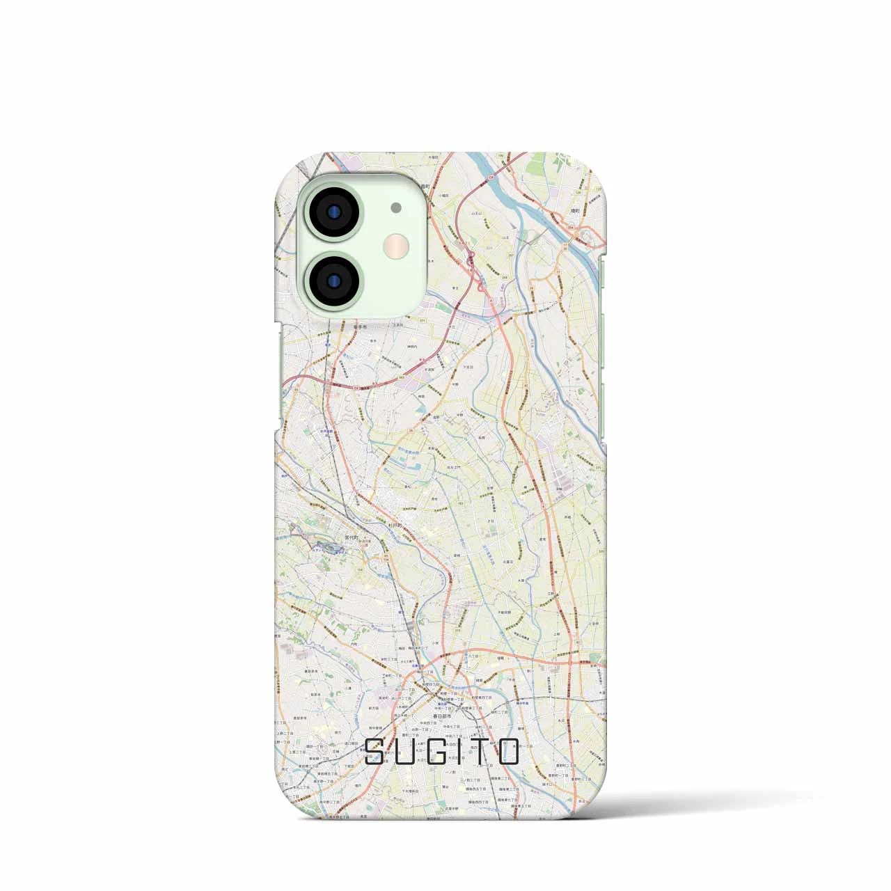 【杉戸(埼玉県)】地図柄iPhoneケース(バックカバータイプ)