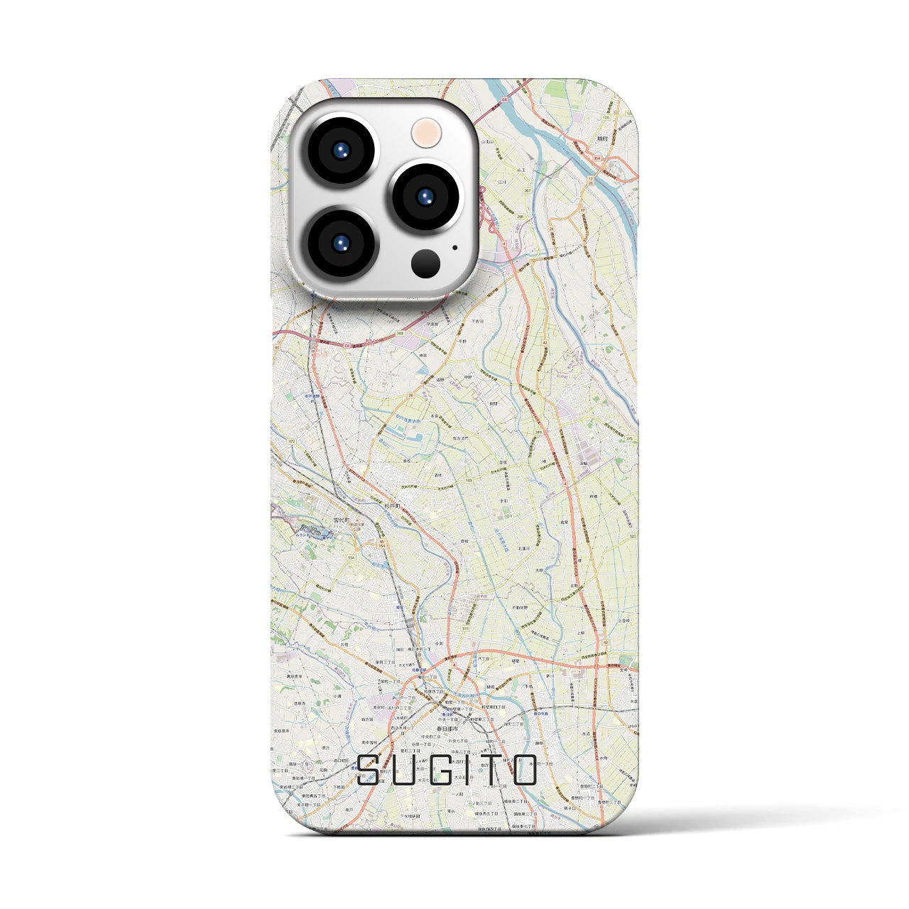 【杉戸(埼玉県)】地図柄iPhoneケース(バックカバータイプ)