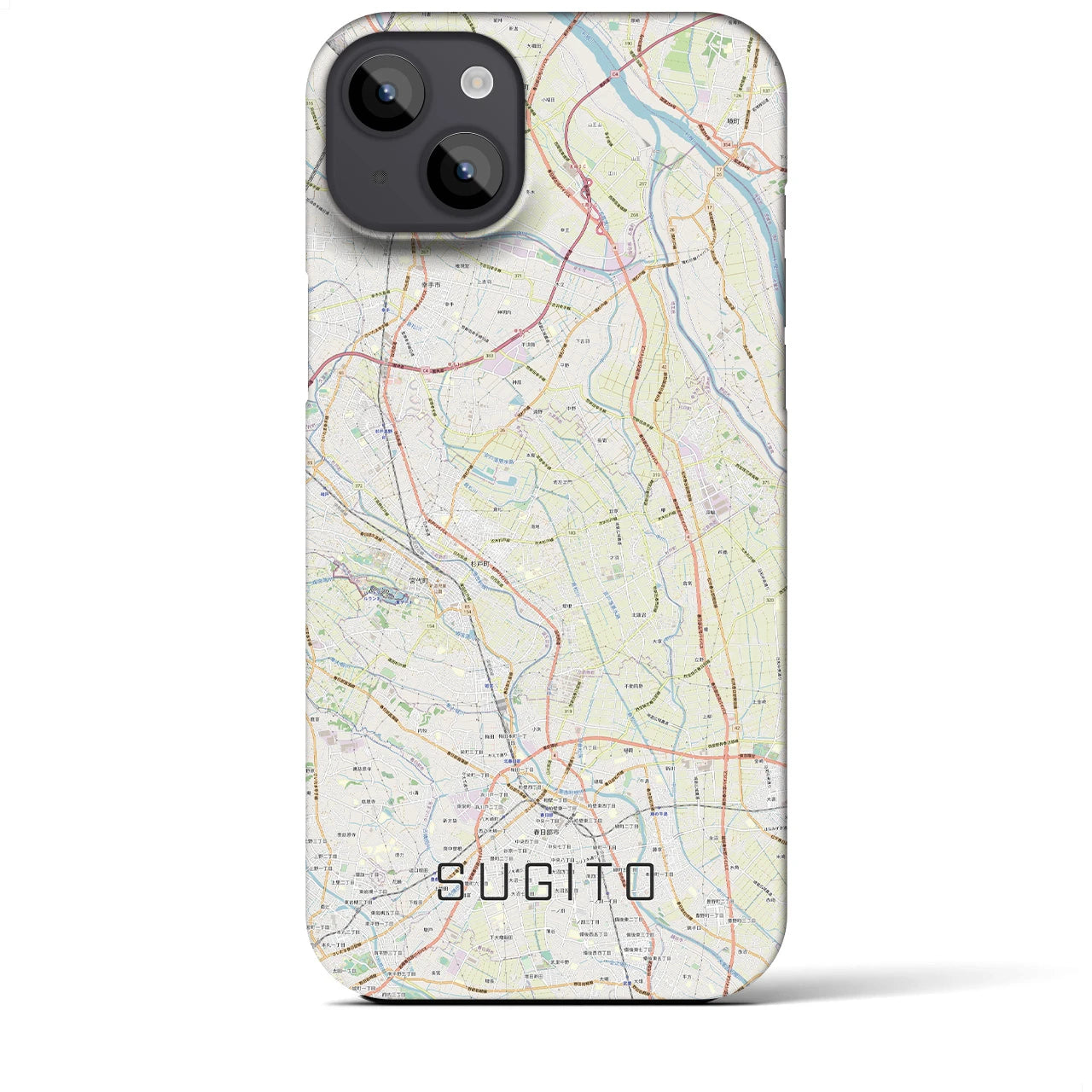 【杉戸(埼玉県)】地図柄iPhoneケース(バックカバータイプ)
