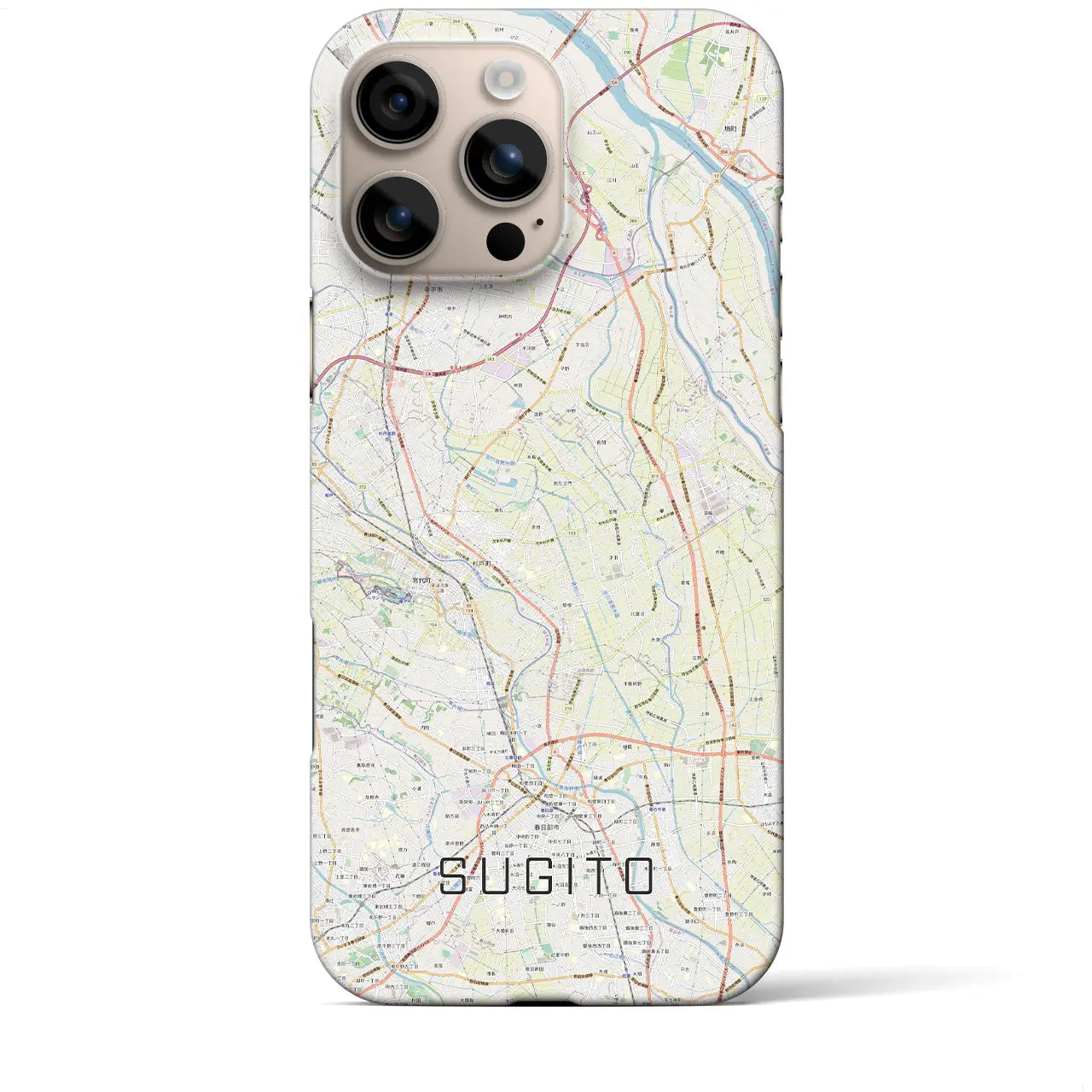 【杉戸(埼玉県)】地図柄iPhoneケース(バックカバータイプ)