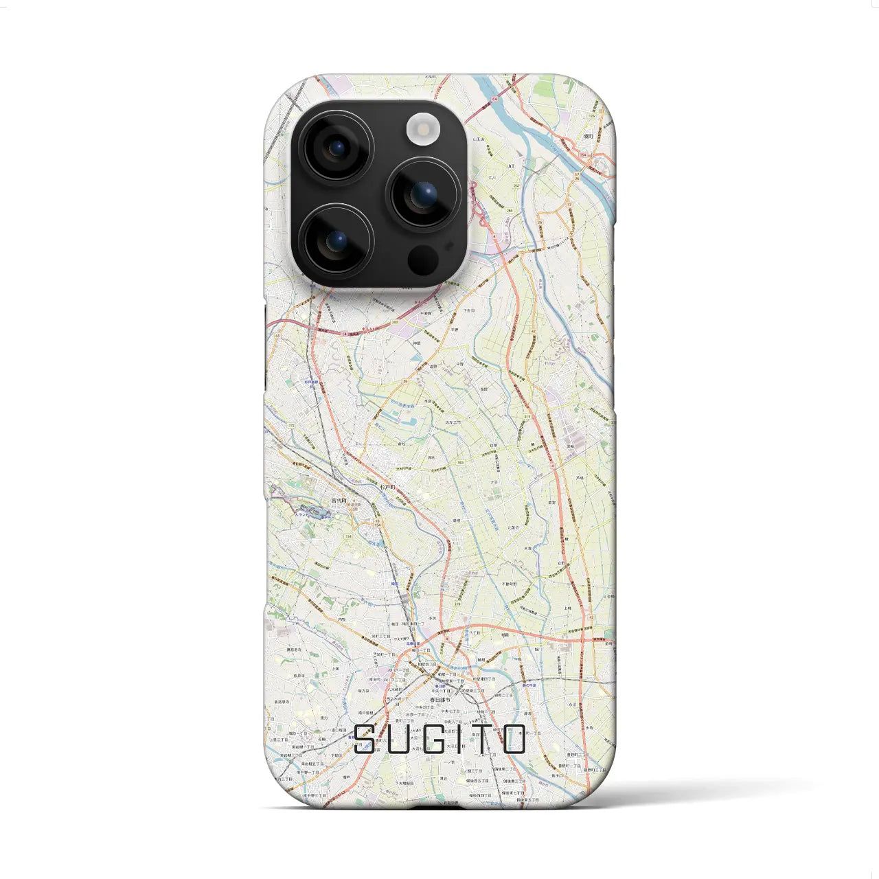 【杉戸(埼玉県)】地図柄iPhoneケース(バックカバータイプ)