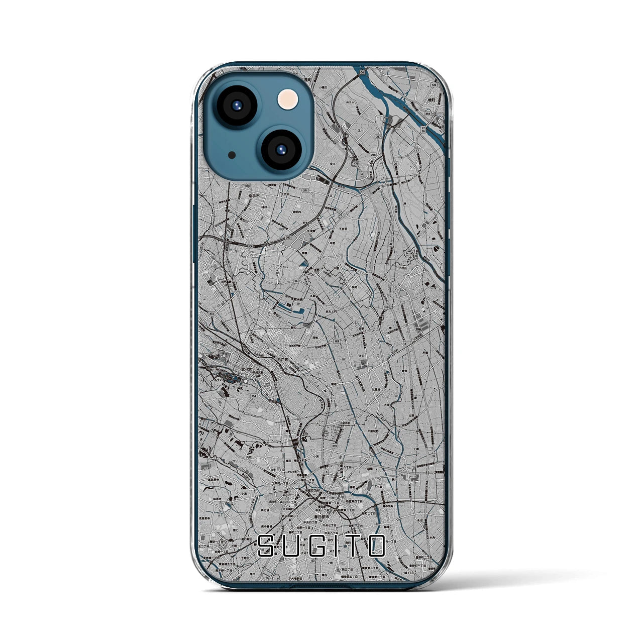 【杉戸(埼玉県)】地図柄iPhoneケース(クリアタイプ)
