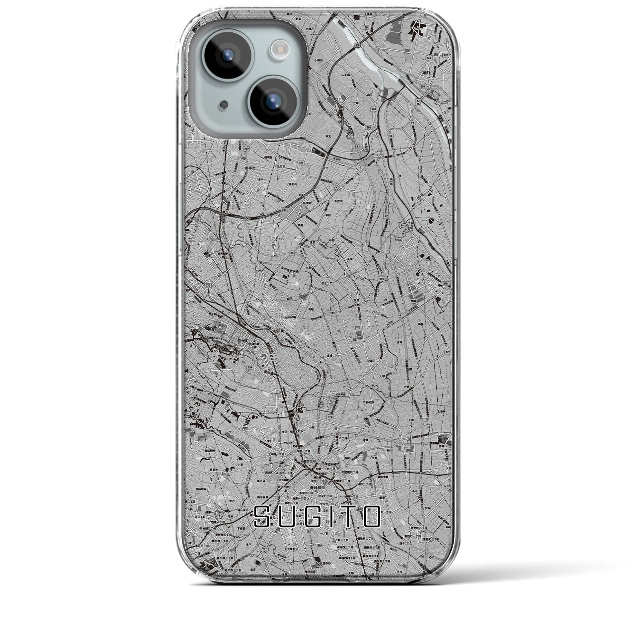 【杉戸(埼玉県)】地図柄iPhoneケース(クリアタイプ)