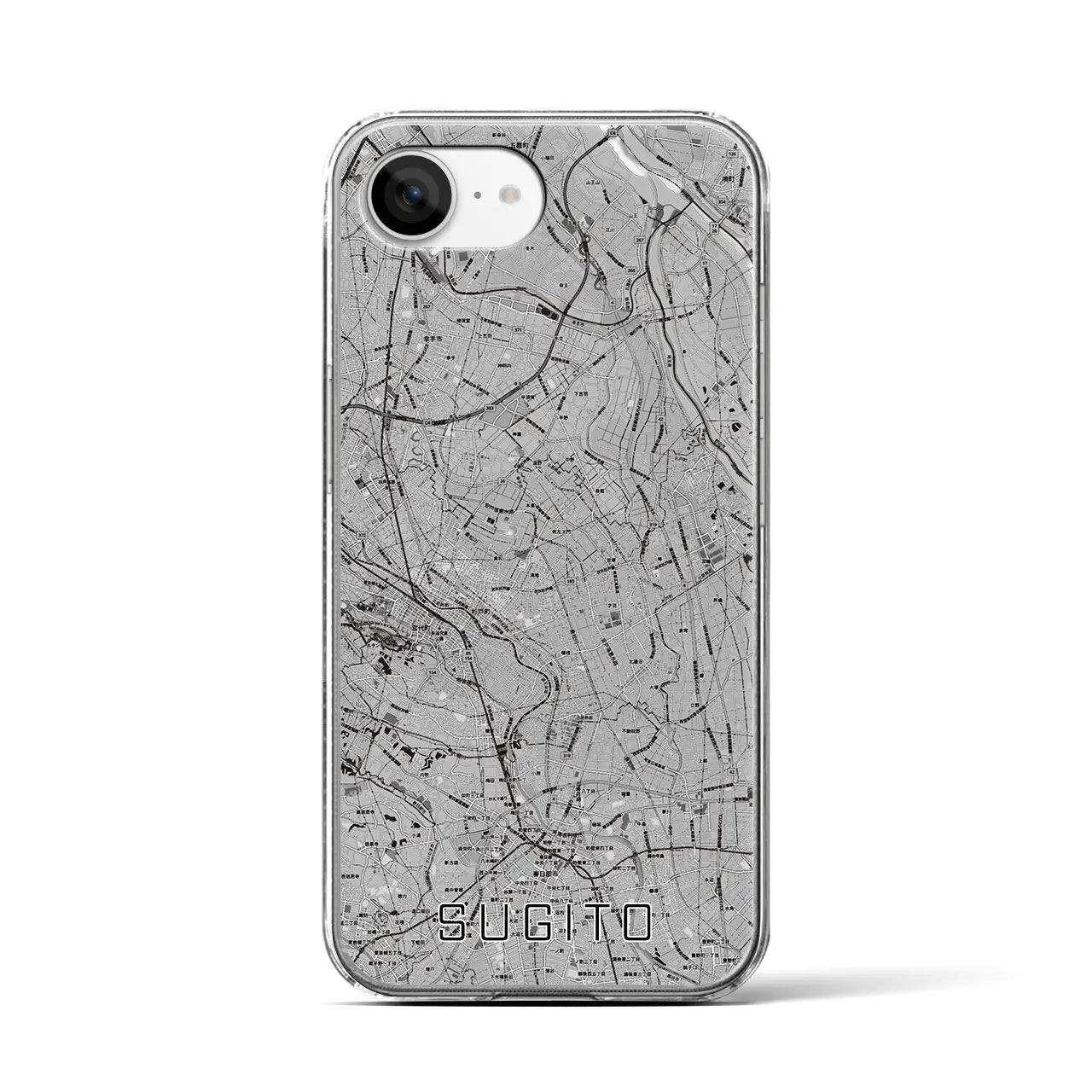 【杉戸(埼玉県)】地図柄iPhoneケース(クリアタイプ)