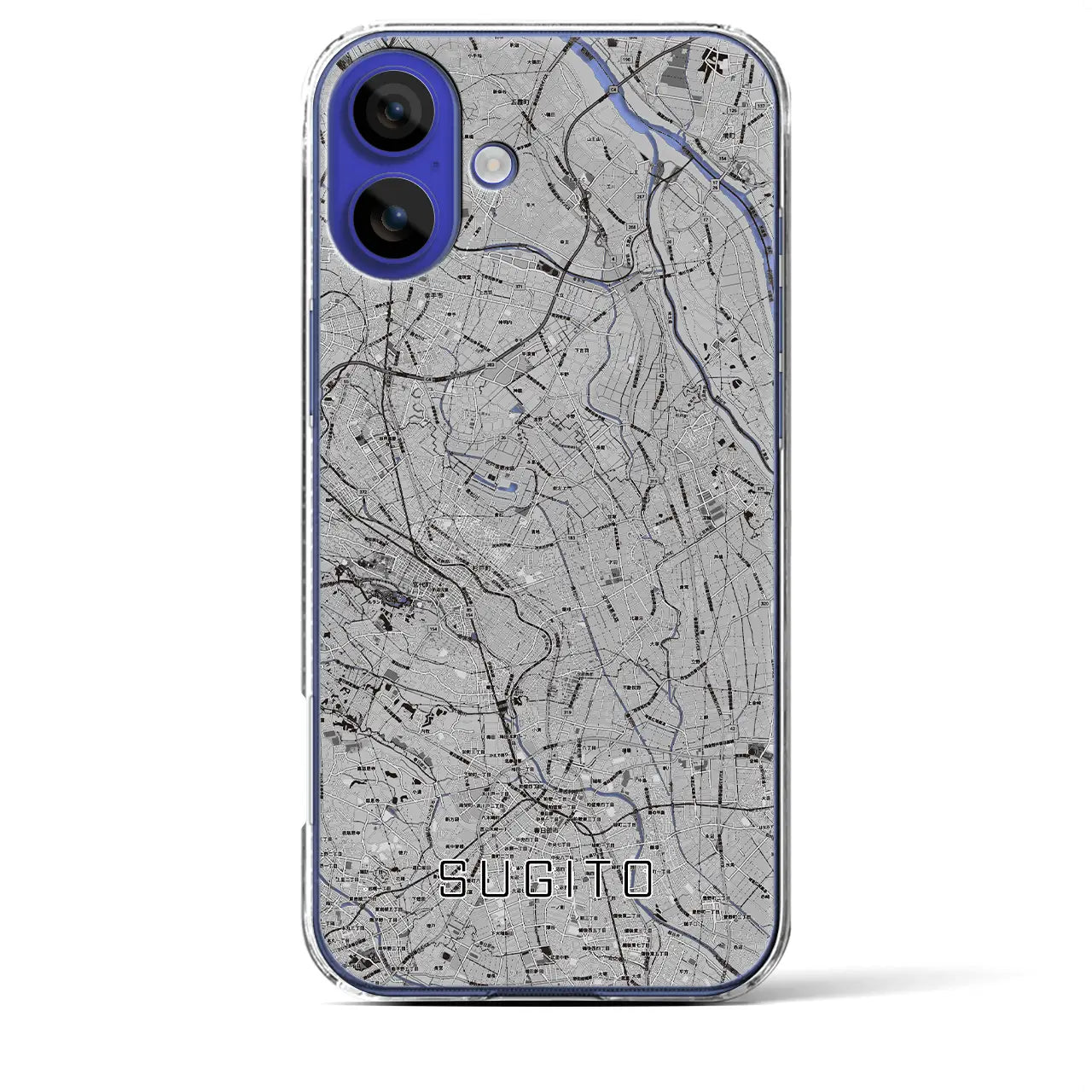 【杉戸(埼玉県)】地図柄iPhoneケース(クリアタイプ)