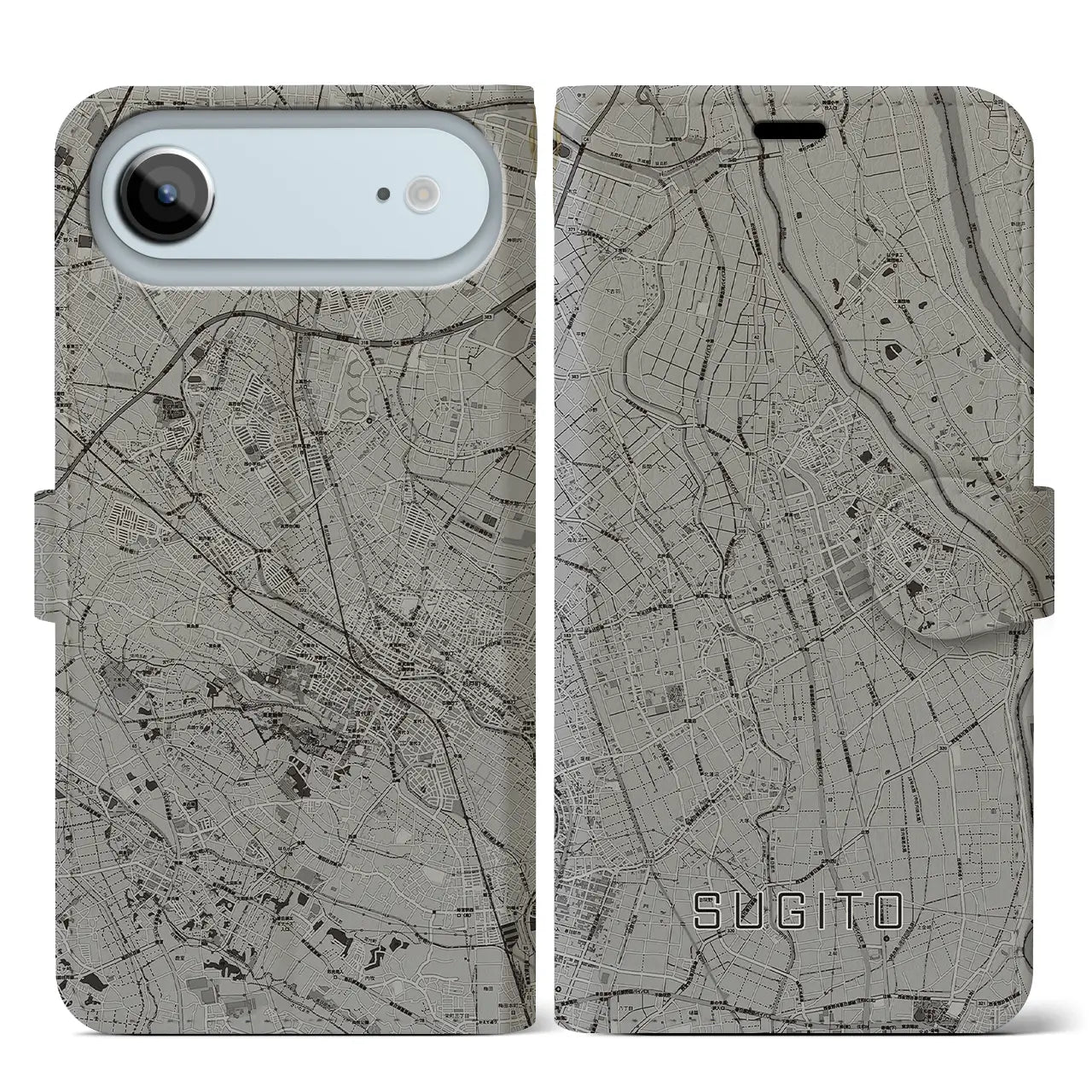 【杉戸(埼玉県)】地図柄iPhoneケース(手帳タイプ)