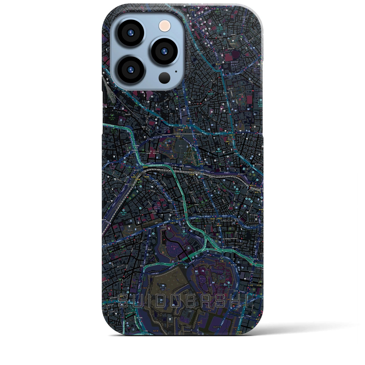 【水道橋(東京都)】地図柄iPhoneケース(バックカバータイプ)